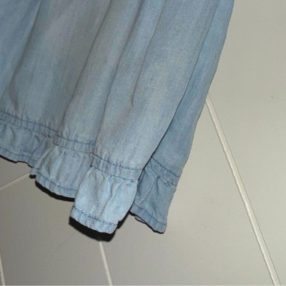 Bella Dahl Ruffle Sleeve Mini Dress Tencel Lycocell small Perennial Blue $165 - Picture 7 of 16